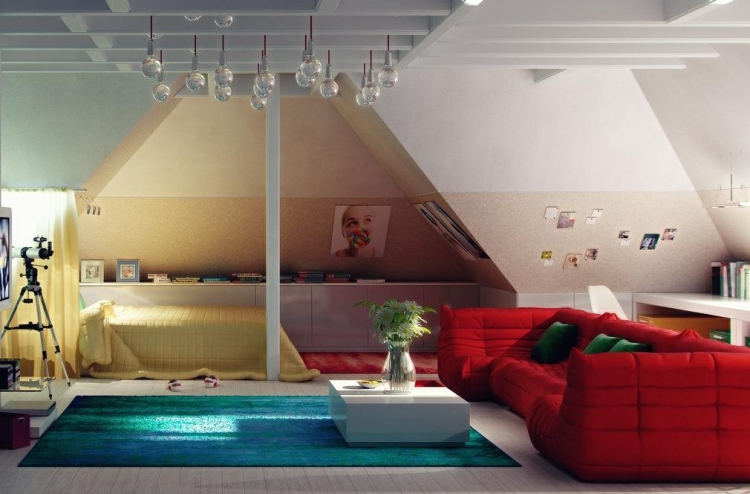 kinderzimmer mit dachschraege gestalten geburtstagseinladung karten